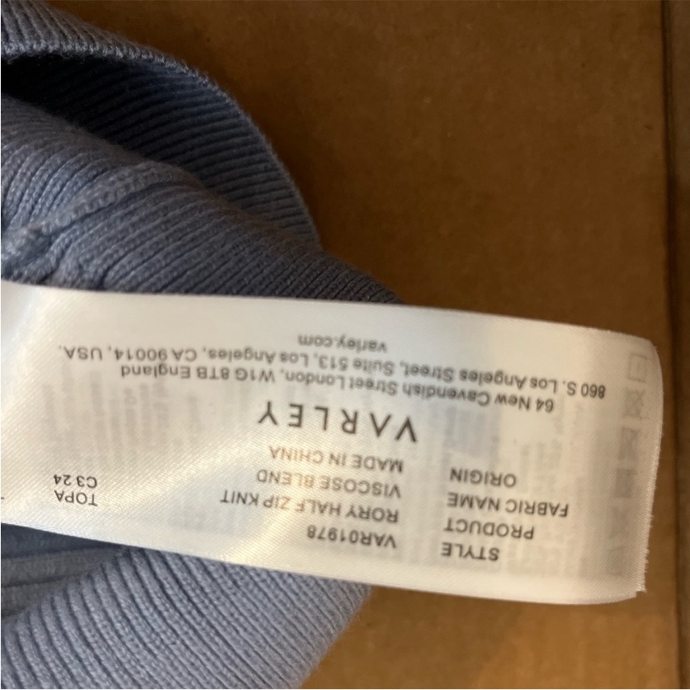 NWT Varley Rory Half zip knit - Ashley Blue -XS - Picture 11 of 11